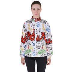 Music-color-elements Women s High Neck Windbreaker by Vaneshart