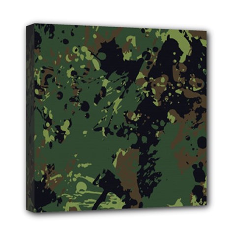 Military Background Grunge Mini Canvas 8  X 8  (stretched) by Vaneshart