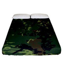 Military Background Grunge Fitted Sheet (king Size) by Vaneshart