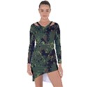 Military background grunge Asymmetric Cut-Out Shift Dress View1