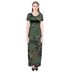 Military Background Grunge-style Short Sleeve Maxi Dress by Vaneshart