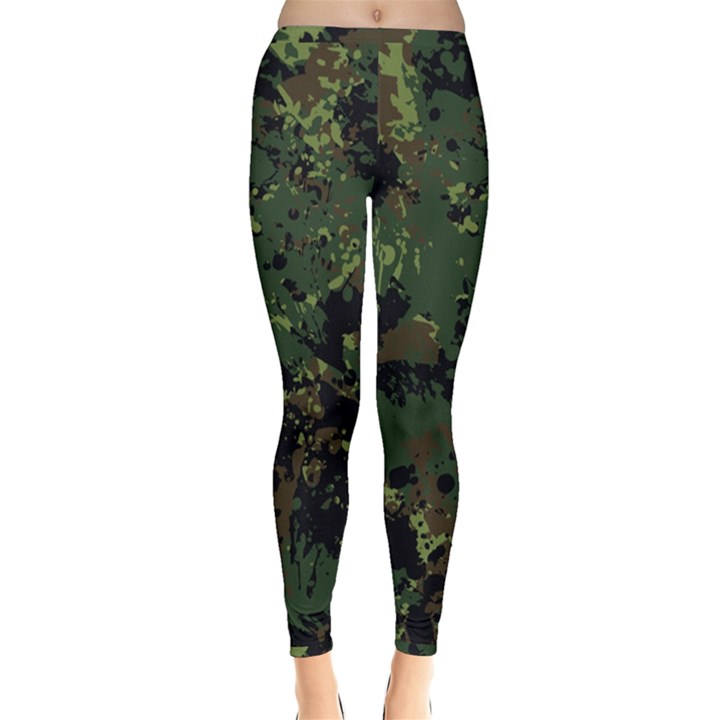 Military background grunge-style Inside Out Leggings