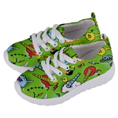 Modern-comics-background-pattern-with-bombs-lightening-jagged-clouds-speech-bubbles Kids  Lightweight Sports Shoes by Vaneshart