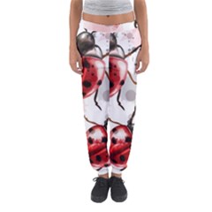 Ladybugs-pattern-texture-watercolor Women s Jogger Sweatpants by Vaneshart