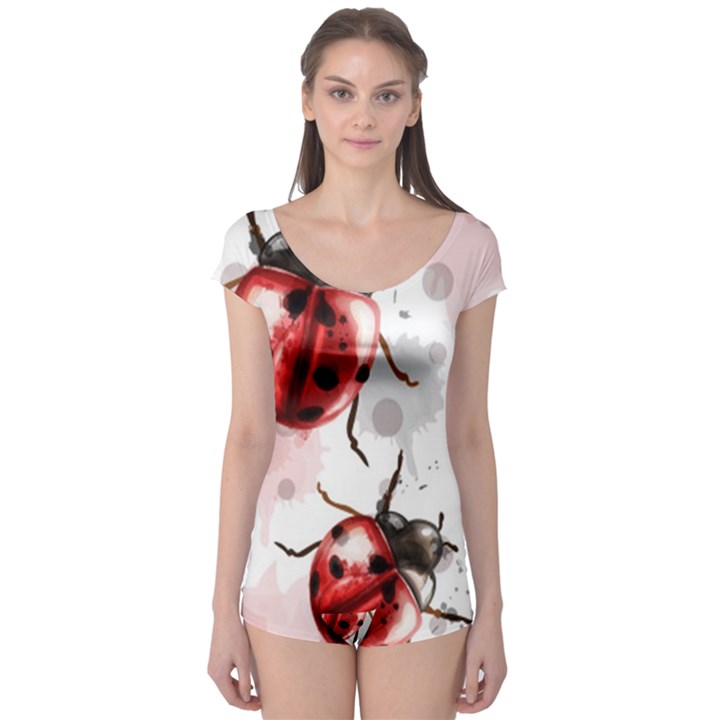 Ladybugs-pattern-texture-watercolor Boyleg Leotard 