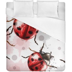 Ladybugs-pattern-texture-watercolor Duvet Cover (california King Size) by Vaneshart