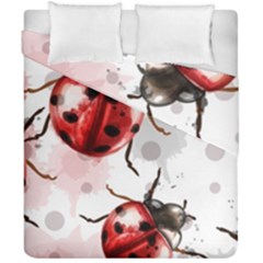 Ladybugs-pattern-texture-watercolor Duvet Cover Double Side (california King Size) by Vaneshart