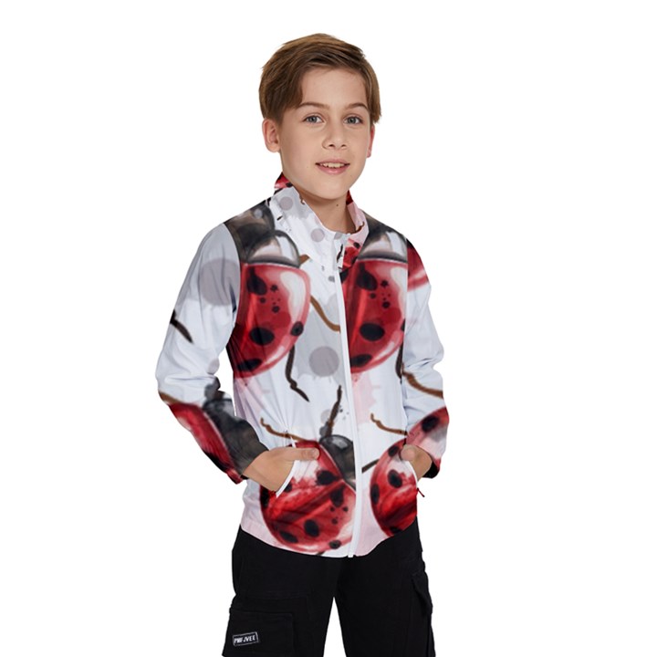 Ladybugs-pattern-texture-watercolor Kids  Windbreaker