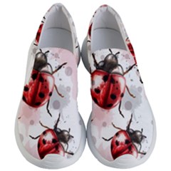 Ladybugs-pattern-texture-watercolor Women s Lightweight Slip Ons by Vaneshart