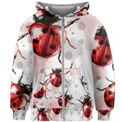 Ladybugs-pattern-texture-watercolor Kids  Zipper Hoodie Without Drawstring by Vaneshart