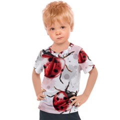 Ladybugs-pattern-texture-watercolor Kids  Sports Tee