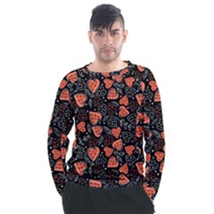 Seamless-vector-pattern-with-watermelons-hearts-mint Men s Long Sleeve Raglan Tee