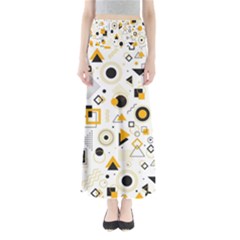 Flat-geometric-shapes-background Full Length Maxi Skirt by Vaneshart