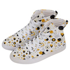 Flat-geometric-shapes-background Women s Hi-top Skate Sneakers by Vaneshart