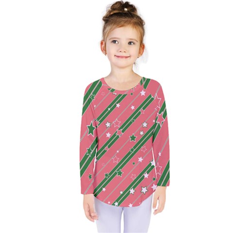 Christmas-background-star Kids  Long Sleeve Tee by Vaneshart