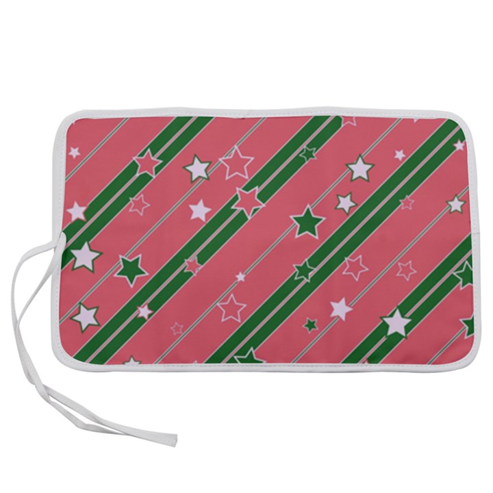 Christmas-background-star Pen Storage Case (M)