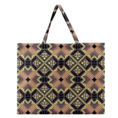 Seamless-mexican-pattern Zipper Large Tote Bag by Vaneshart