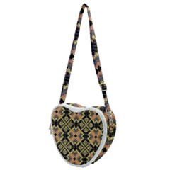 Seamless-mexican-pattern Heart Shoulder Bag