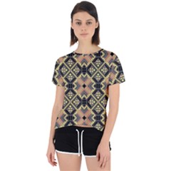 Seamless-mexican-pattern Open Back Sport Tee