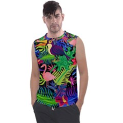 Tropical-exotic-colors-seamless-pattern Men s Regular Tank Top