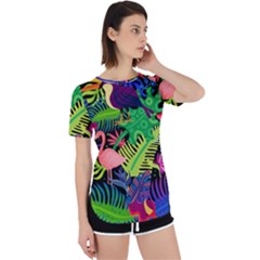 Tropical-exotic-colors-seamless-pattern Perpetual Short Sleeve T-shirt by Vaneshart