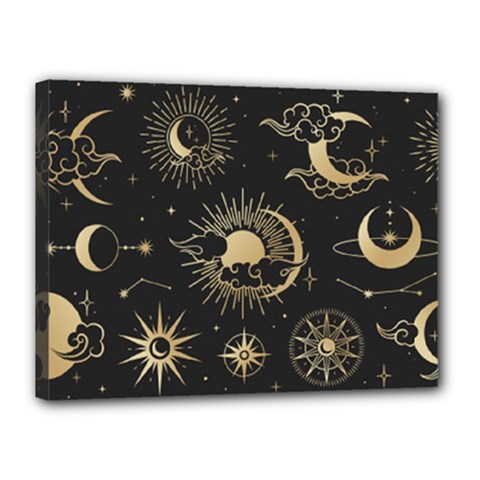 Asian-set-with-clouds-moon-sun-stars-vector-collection-oriental-chinese-japanese-korean-style Canvas 16  X 12  (stretched) by Vaneshart