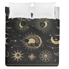 Asian-set-with-clouds-moon-sun-stars-vector-collection-oriental-chinese-japanese-korean-style Duvet Cover Double Side (queen Size) by Vaneshart