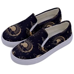 Asian-set-with-clouds-moon-sun-stars-vector-collection-oriental-chinese-japanese-korean-style Kids  Canvas Slip Ons by Vaneshart