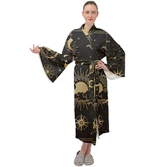 Asian-set-with-clouds-moon-sun-stars-vector-collection-oriental-chinese-japanese-korean-style Maxi Velour Kimono by Vaneshart