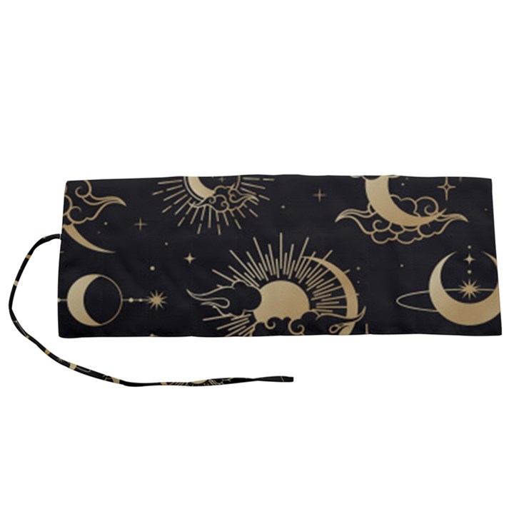 Asian-set-with-clouds-moon-sun-stars-vector-collection-oriental-chinese-japanese-korean-style Roll Up Canvas Pencil Holder (S)