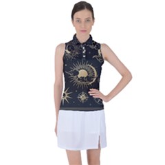 Asian-set-with-clouds-moon-sun-stars-vector-collection-oriental-chinese-japanese-korean-style Women s Sleeveless Polo Tee by Vaneshart