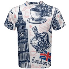 London-seamless-pattern Men s Cotton Tee by Vaneshart