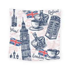 London-seamless-pattern Square Tapestry (small) by Vaneshart