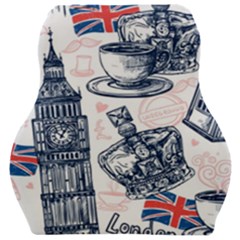 London-seamless-pattern Car Seat Velour Cushion  by Vaneshart