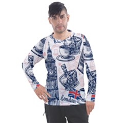 London-seamless-pattern Men s Pique Long Sleeve Tee