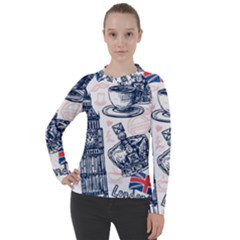 London-seamless-pattern Women s Pique Long Sleeve Tee