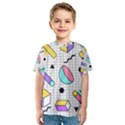 Tridimensional-pastel-shapes-background-memphis-style Kids  Sport Mesh Tee View1