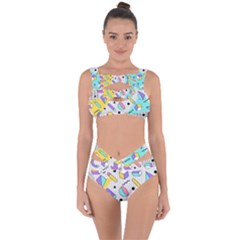 Tridimensional-pastel-shapes-background-memphis-style Bandaged Up Bikini Set  by Vaneshart