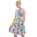 Tridimensional-pastel-shapes-background-memphis-style Knee Length Skater Dress View1