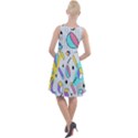 Tridimensional-pastel-shapes-background-memphis-style Knee Length Skater Dress View2