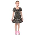 Zentangle-styled-ornament-pattern Kids  Short Sleeve Velvet Dress View1