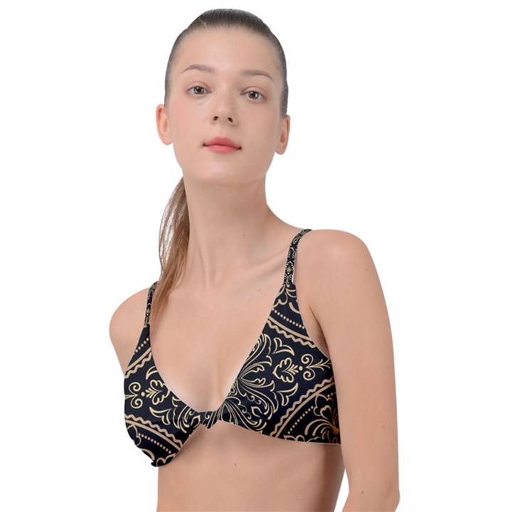 Zentangle-styled-ornament-pattern Knot Up Bikini Top