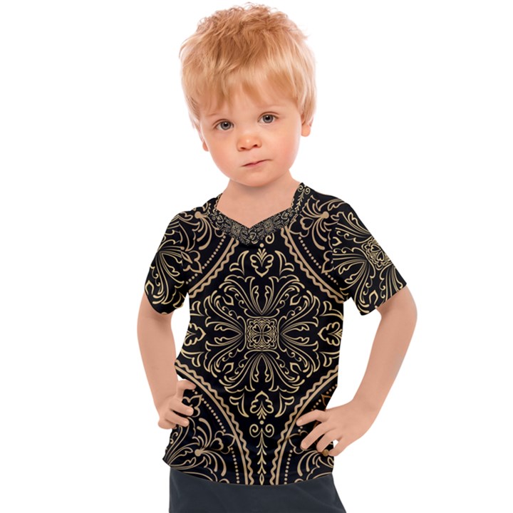 Zentangle-styled-ornament-pattern Kids  Sports Tee