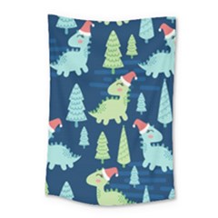 Cute-dinosaurs-animal-seamless-pattern-doodle-dino-winter-theme Small Tapestry by Vaneshart