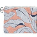 Floral-seamless-pattern-with-leaves-tropical-background Canvas Cosmetic Bag (XXXL) View1