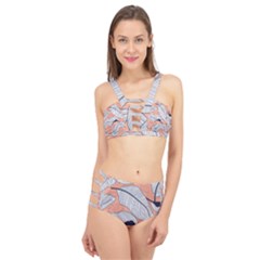 Floral-seamless-pattern-with-leaves-tropical-background Cage Up Bikini Set by Vaneshart