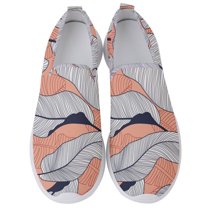 Floral-seamless-pattern-with-leaves-tropical-background Men s Slip On Sneakers