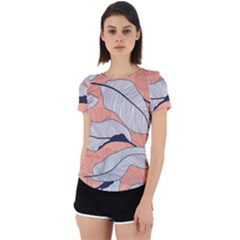 Floral-seamless-pattern-with-leaves-tropical-background Back Cut Out Sport Tee