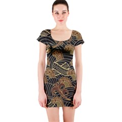 Oriental-traditional-seamless-pattern Short Sleeve Bodycon Dress by Vaneshart