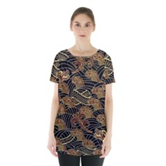 Oriental-traditional-seamless-pattern Skirt Hem Sports Top by Vaneshart